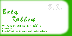 bela kollin business card